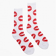 LIPS CREW SOCK-WHITE
